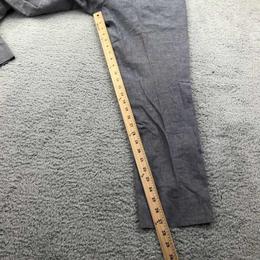 J.Crew Pants Mens 31x30 Blue Chambray Dress Flat Front Slim Straight Ludlow